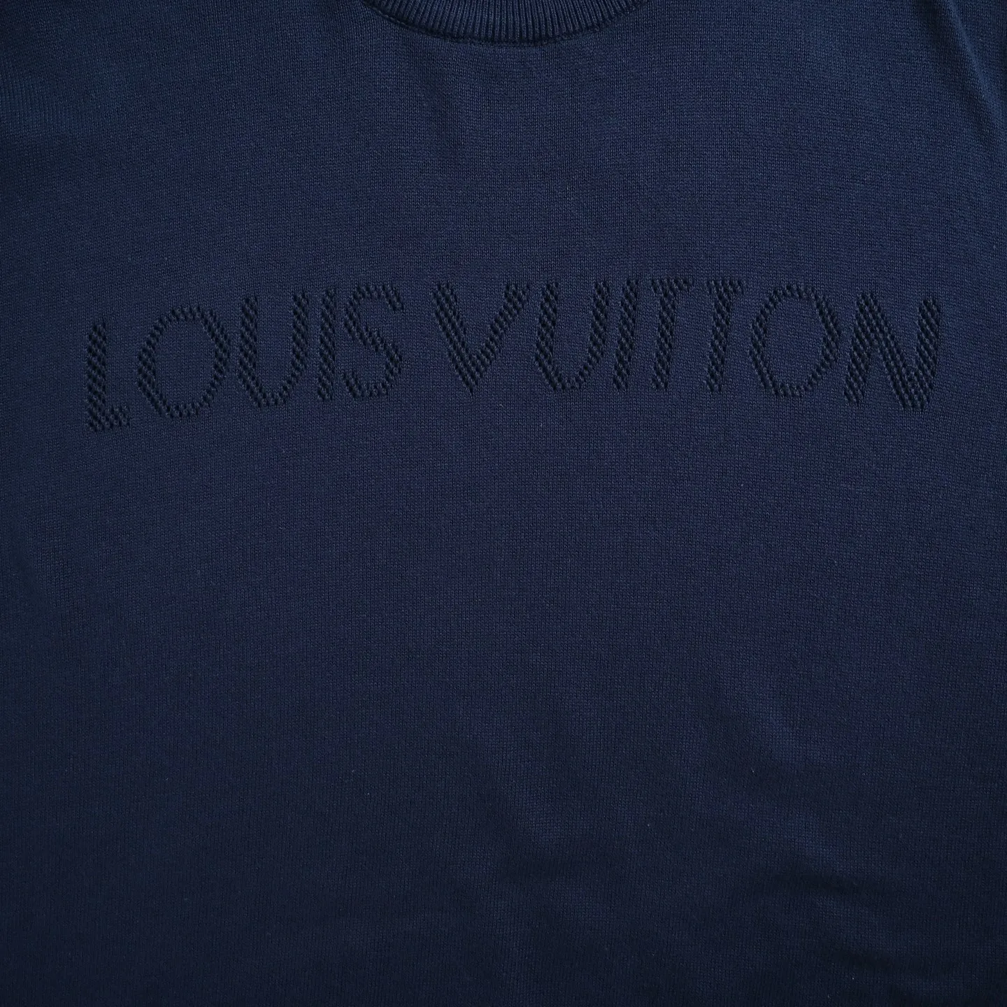 Louis Vuitton/Louis Vuitton 26ss hollow letter jacquard knitted short sleeves